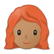 woman: medium skin tone, red hair para la plataforma Samsung