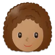 Samsung platformu için woman: medium skin tone, curly hair