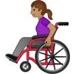 woman in manual wheelchair: medium skin tone สำหรับแพลตฟอร์ม Samsung