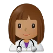 woman health worker: medium skin tone untuk platform Samsung