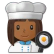 woman cook: medium-dark skin tone untuk platform Samsung