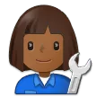 woman mechanic: medium-dark skin tone สำหรับแพลตฟอร์ม Samsung