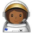woman astronaut: medium-dark skin tone สำหรับแพลตฟอร์ม Samsung