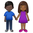 Samsung cho nền tảng woman and man holding hands: medium-dark skin tone, dark skin tone