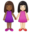 Samsung dla platformy women holding hands: medium-dark skin tone, light skin tone