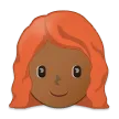woman: medium-dark skin tone, red hair untuk platform Samsung