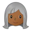 woman: medium-dark skin tone, white hair untuk platform Samsung