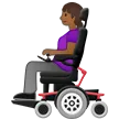 woman in motorized wheelchair: medium-dark skin tone สำหรับแพลตฟอร์ม Samsung