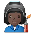 woman factory worker: dark skin tone สำหรับแพลตฟอร์ม Samsung