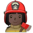 woman firefighter: dark skin tone สำหรับแพลตฟอร์ม Samsung