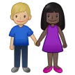 Samsung dla platformy woman and man holding hands: dark skin tone, medium-light skin tone