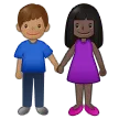woman and man holding hands: dark skin tone, medium skin tone για την πλατφόρμα Samsung