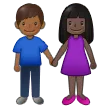 Samsung cho nền tảng woman and man holding hands: dark skin tone, medium-dark skin tone