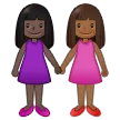 women holding hands: dark skin tone, medium-dark skin tone für Samsung Plattform