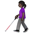 woman with white cane: dark skin tone para la plataforma Samsung