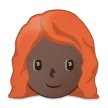 woman: dark skin tone, red hair untuk platform Samsung