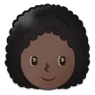 Samsung platformu için woman: dark skin tone, curly hair