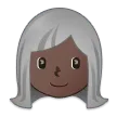 woman: dark skin tone, white hair untuk platform Samsung