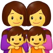Samsung प्लेटफ़ॉर्म के लिए family: woman, woman, girl, girl