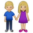 woman and man holding hands: medium-light skin tone สำหรับแพลตฟอร์ม Samsung