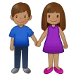 woman and man holding hands: medium skin tone untuk platform Samsung
