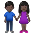 woman and man holding hands: dark skin tone untuk platform Samsung