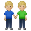 men holding hands: medium-light skin tone untuk platform Samsung