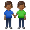 men holding hands: medium-dark skin tone untuk platform Samsung