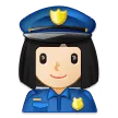 woman police officer: light skin tone for Samsung platform