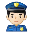 man police officer: light skin tone til Samsung platform