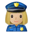 woman police officer: medium-light skin tone for Samsung platform