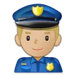man police officer: medium-light skin tone for Samsung platform