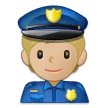 police officer: medium-light skin tone per la piattaforma Samsung