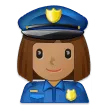 woman police officer: medium skin tone til Samsung platform