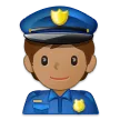 police officer: medium skin tone untuk platform Samsung