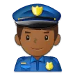 man police officer: medium-dark skin tone for Samsung platform