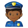 police officer: medium-dark skin tone สำหรับแพลตฟอร์ม Samsung