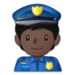 police officer: dark skin tone สำหรับแพลตฟอร์ม Samsung