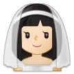 woman with veil: light skin tone for Samsung platform