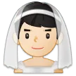 man with veil: light skin tone for Samsung platform