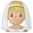 man with veil: medium-light skin tone til Samsung platform