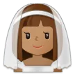 woman with veil: medium skin tone til Samsung platform