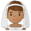 man with veil: medium skin tone for Samsung platform
