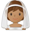 person with veil: medium skin tone สำหรับแพลตฟอร์ม Samsung
