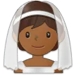 person with veil: medium-dark skin tone สำหรับแพลตฟอร์ม Samsung