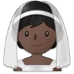 person with veil: dark skin tone สำหรับแพลตฟอร์ม Samsung