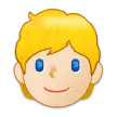 person: light skin tone, blond hair สำหรับแพลตฟอร์ม Samsung