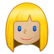Samsung cho nền tảng woman: medium-light skin tone, blond hair