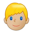 man: medium-light skin tone, blond hair für Samsung Plattform