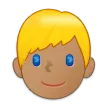 man: medium skin tone, blond hair per la piattaforma Samsung